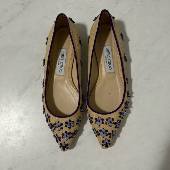 Jimmy Choo Romy Raffia Flats - Picture 3 of 7